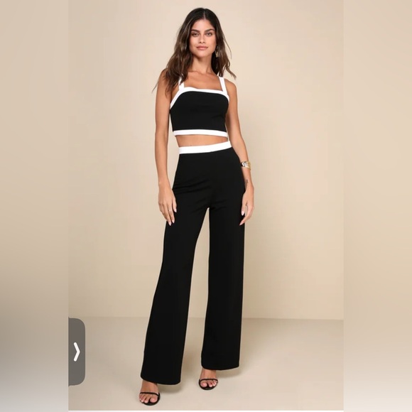 Lulus Pants - NWT Set for Perfection Black Color Block Two-Piece Jumpsuit